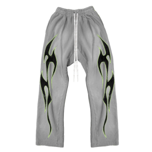Hellstar Grey Future Flame Sweatpants