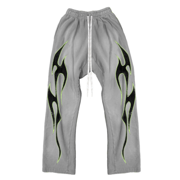 Hellstar Grey Future Flame Sweatpants